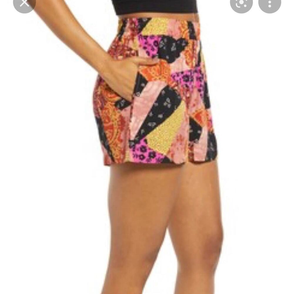 BP. Orange Multi Patchwork Woven Shorts Size XS NEW